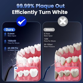 Water Flosser for Teeth Cleaning and Flossing, 5 Modes Rechargeable Cordless Oral Irrigator 320ml Water Tank Teeth Cleaner, IPX7 Waterproof Portable Electric Dentel Flossers for Home and Travel,Black