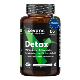 Milk Thistle, Artichoke & Dandelion Complex with Choline - 120 Capsules - GMO Free Dietary Supplement, Gluten Free & Lactose Free - Made in the EU - Sevens