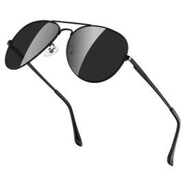 ANYLUV Polarisiert Sonnenbrille Herren Sonnenbrille Damen Premium Metallrahmen Unisex mit UV400 Schutz Vintage Schwarz Fahrerbrille