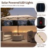 Tangkula 13 FT Large Patio Umbrella w/LED Solar Lights, Crank