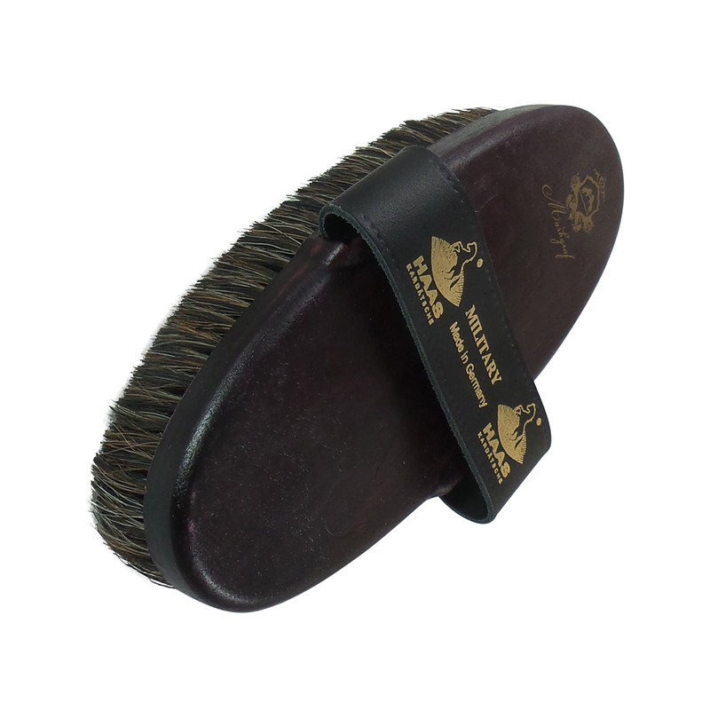Military Horse Grooming Brush with Horse Hair Long Bristle in