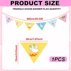 lasuroa Silly Goose Banner, 6 Patterns Silly Goose Birthday Decor Total 24pcs Colorful Triangle Banner Flags Animal Themed Decoration for Wall Lawn Garden Party Birthday Celebration