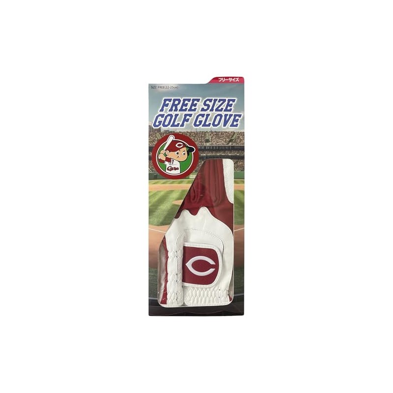 LEZAX HCGL-4609 Hiroshima Toyo Carp Golf Gloves, Left Hand, White