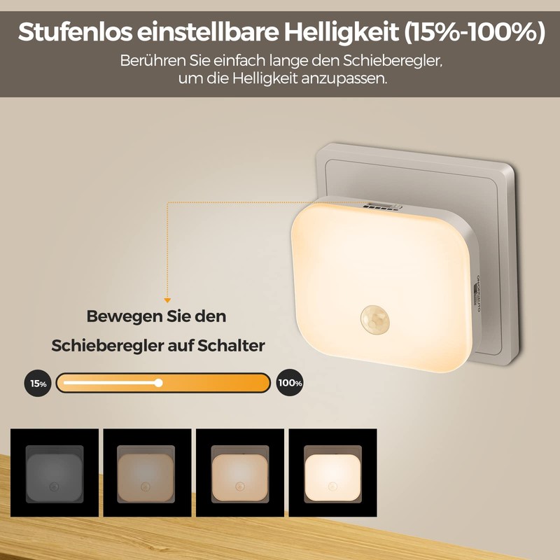 mohigher Night Light with Motion Sensor, LED Night Light Socket