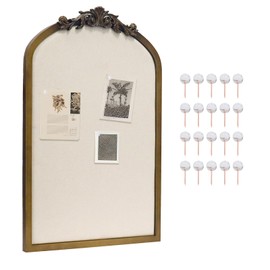 AIXI HOME Wood Antique Gold Bulletin Boards 19"x31",Ornate Vintage Cork Board for Wall Unique Display, Organization and Decor Options