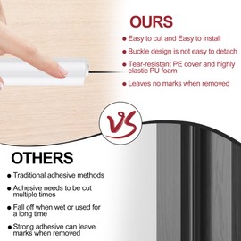 Kerf Door Weather Stripping 26 Ft V-Shaped Door Seal Strip for Large Gap Door Frame Front Door Extra Thick Sealers Replacement Exterior Entry Door Jamb Gasket Easy Installation Cut to Size - White