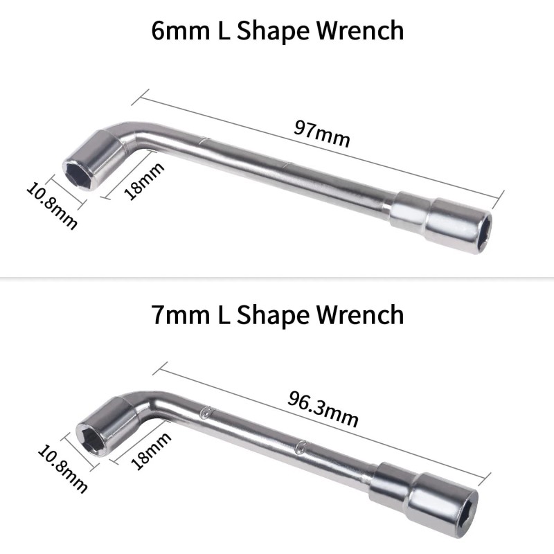 ALMOCN 4PCS 3D Printer Nozzle Wrench 6mm 7mm L-Shaped Hexagonal