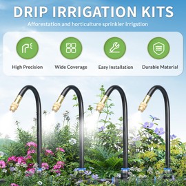 2025 New Irrigation System Kit, Adjustable Bendable Nozzle Drip Irrigation System, 360° Curved Garden Automatic Irrigation System for Outdoor Lawn, Greenhouse, Garden Irrigation System (5m kit)