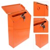 Veemoon Wall Mounted Orange Locked Mailbox, Iron Post Mailbox with