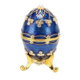 Egg Trinket Box Enamelled Jewelry Box Zinc Alloy Exquisite Jewelry Ornament Box for Rings Necklaces Earrings