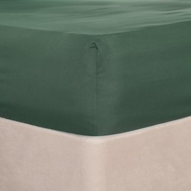 Brentfords Plain Dye Fitted Bed Sheet Non Iron Super Soft Easy Care Microfiber, Forest Green - Single Size