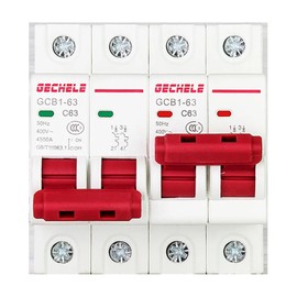 VVQQFGXN 1PCS Dual Power Manual Transfer Switch 1P+1P 2P+2P Dual Power Interlocking Circuit Breaker 63A-125A 220V Din Rail MCB (Color : 1P-1P, Size : 63A)