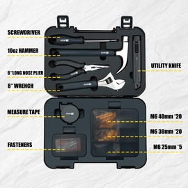 B BOSI TOOLS 136-Piece Hand Tool Set/Home Tool Kit, DIY Set Tool Household Hand Tool with Screwdriver Wrench Hammer Tape Plier Tool Box for Everyday Home Repairs(136 Piece)