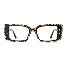 Zeelool Blue Light Glasses for Women Retro Brown Tortoise Rectangle Eyeglasses Fashion Computer Eyewear Glasses Anti Eyestrain Gleam JGA690824-02B