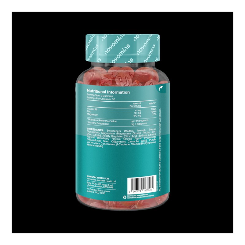 Novomins Zinc, Magnesium & Vitamin B6 60 Gummies