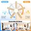 Roomratv Ceiling Fans with Lights,52 inch Smart Ceiling Fans with