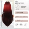 Allbell Ombre Black Red Wig for Women Long Straight Wig