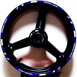 Certified Graphic Designs llc REFLECTIVE BLUE WHITE GP STYLE RIM STRIPES WHEEL DECALS TAPE STICKERS YAMAHA R1