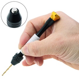 Pin Vise Hand Drill Manual Drills w/25pcs Titanium Micro Drill Bits (0.5mm-3mm) -Rotary Hobby Drill for Jewelry Making, Wood, Plastic, Resin, PCB,Miniature, Beads, Clay