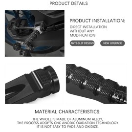 MFGZD Motorcycle Rear Foot Pegs Passenger Footpegs Fit for Kawasaki Ninja 650/400/1000SX/H2 Z650 Z900 ZX-6R Z400 Z900RS ZX10RR ZX10R ZX636 Z1000 Z1000R ZH2/SE For Versys1000/650