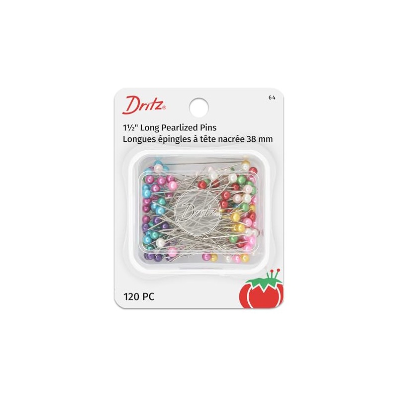 Dritz 120-Piece Long Pearlized Pins, 1-1/2-Inch