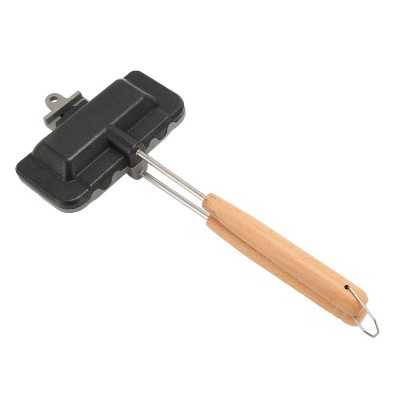 Double Sided Baking Pan Aluminium Alloy Frying Pan Wooden Handles
