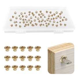 UFURMATE 300Pcs Gold Shelf Pin Caps with Hole Heavy Duty Metal Shelf Pins Reinforcement Grommets for Bookshelf, Cabinet, Closet Shelves Bracket (5mm)