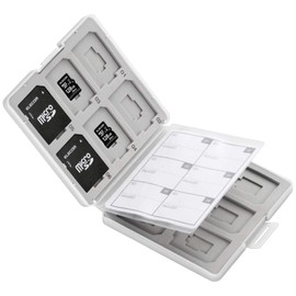 Elecom CMC-SDCPP24WH Memory Card Case, SD Case, Plastic, Holds 12 SDs + 12 MicroSDs, White