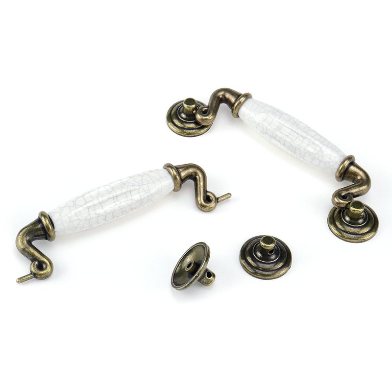 Chinflly 4 PCS Ceramic Handles Pulls,4.5 Inch / 115 mm