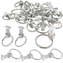 20 Pack Greenhouse Bolts and Nuts with Rings, Aluminium Cropped Head Greenhouse Bolt and Ring Sets Green house Accessories for Creating Anchor Tying Points Climbing Plants Building