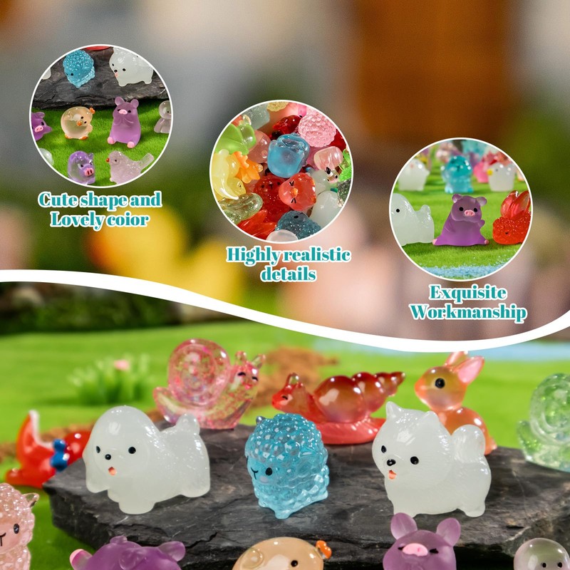 Teenzee 210Pcs Mini Resin Animals Variety Tiny Animals Figures Miniature