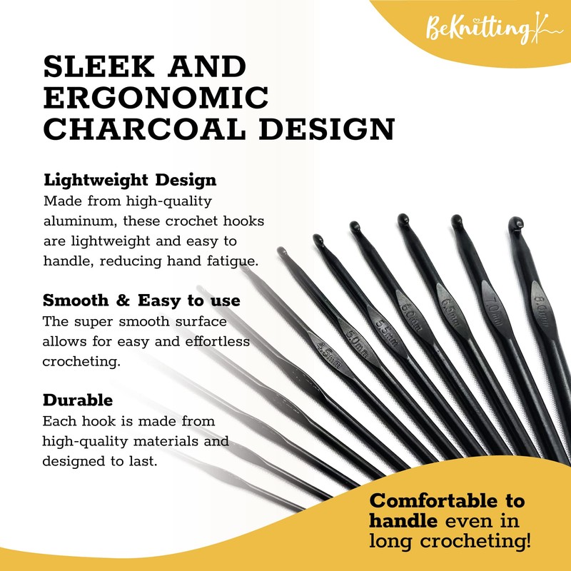 BeKnitting かぎ針フック/ニードルセット 12個 クラフト用品 | ギフトボックス | 母の日 | 初心者