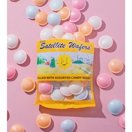 Satellite Wafers - Edible Saucers Filled With Candy Beads - Gift Pack of 3, 1.23 oz. Bags By Lyza's Sweets & Treats