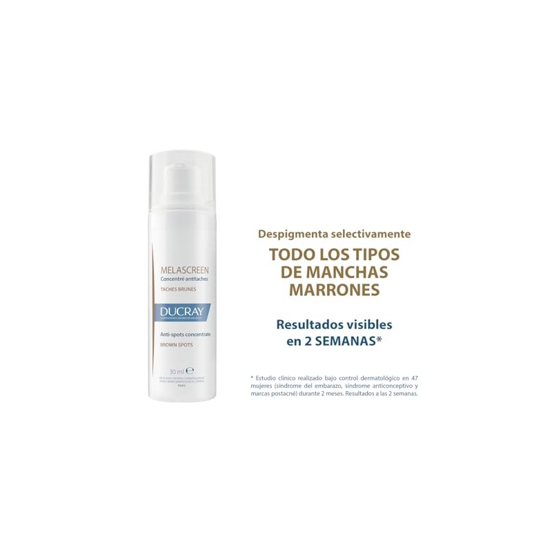DUCRAY Melascreen Concentrado Despigmentante, Corrige manchas marrones difíciles, 30ml