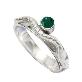 Malachit Edelstein Bandring 925 Sterling Silber Bandring Herren und Damen Bandring Alle Größen Schmuck CRG1076CB9_(55 (17.5))