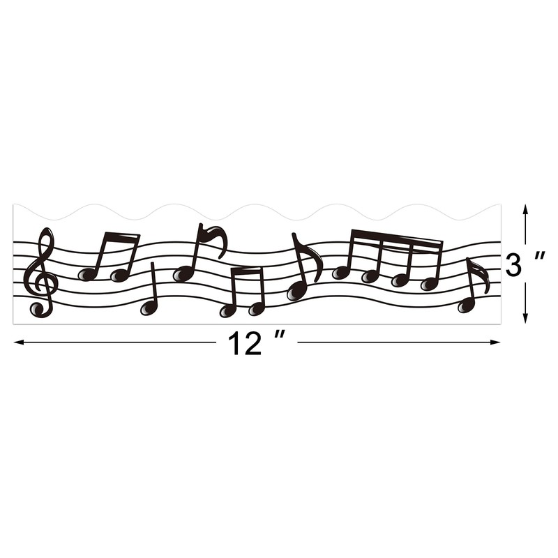 72 Feet Musical Notes Bulletin Board Borders Trim for Music