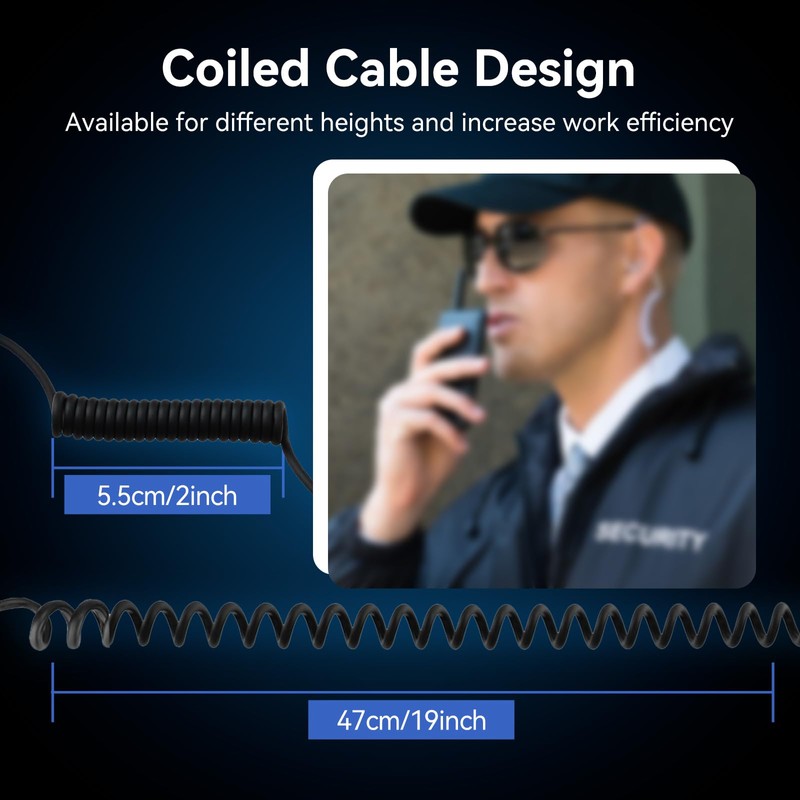 Retevis Walkie-Talkie Earpiece with Mic 2 Pin,Volume Adjustment,Durable,for Retevis RT22