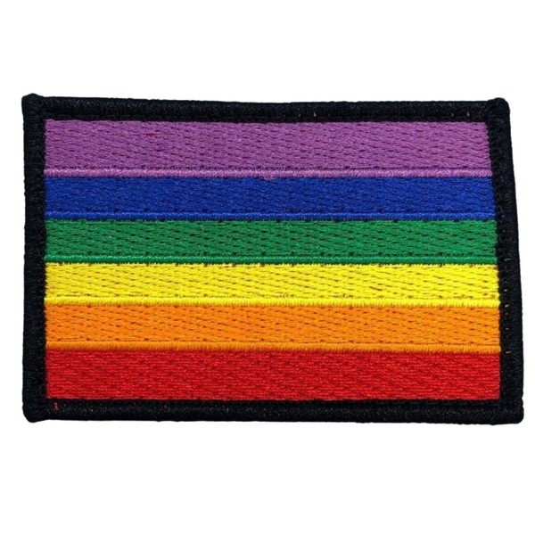 DoLife Attached Rainbow Flag Hook and Loop Patch, 1 Pcs
