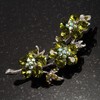 Diamante Floral Brooch (Silver&Olive Green)