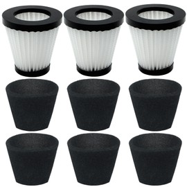 Aolleteau 3 Pack F117 Scorption Filter Compatible with Dirt Devil Scorpion Models SD20005RED SD30025B BD22025, Compare to Part# AD40117 (3 Pack Hepa Filter & 6 Pack Sponge Filter)