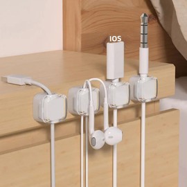 6 Pack Magnetic Cable Organizer Clips – Adjustable Cord Holder for Desk, Wall, Nightstand, Car – Adhesive Wire Management for USB, Charging, Power Cables – Under Desk Cable Organizer by BetterVive