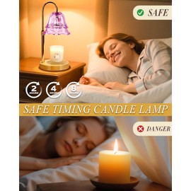 Funslive Purple Candle Warmer Lamp with Timer Dimmable, Flower Candle Warming Light Height Adjustable, Wax Melt Warmer for Jar Scented Candles, Christmas Birthday House Warming Gifts for Women Mom