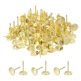 MECCANIXITY Upholstery Tacks for Furniture, 7/16 Inch (11 x 17 mm) Metal Round Gold Thumb Tacks for Wall Decorative Upholstery Nails DIY Project Home Decor, Pack of 220