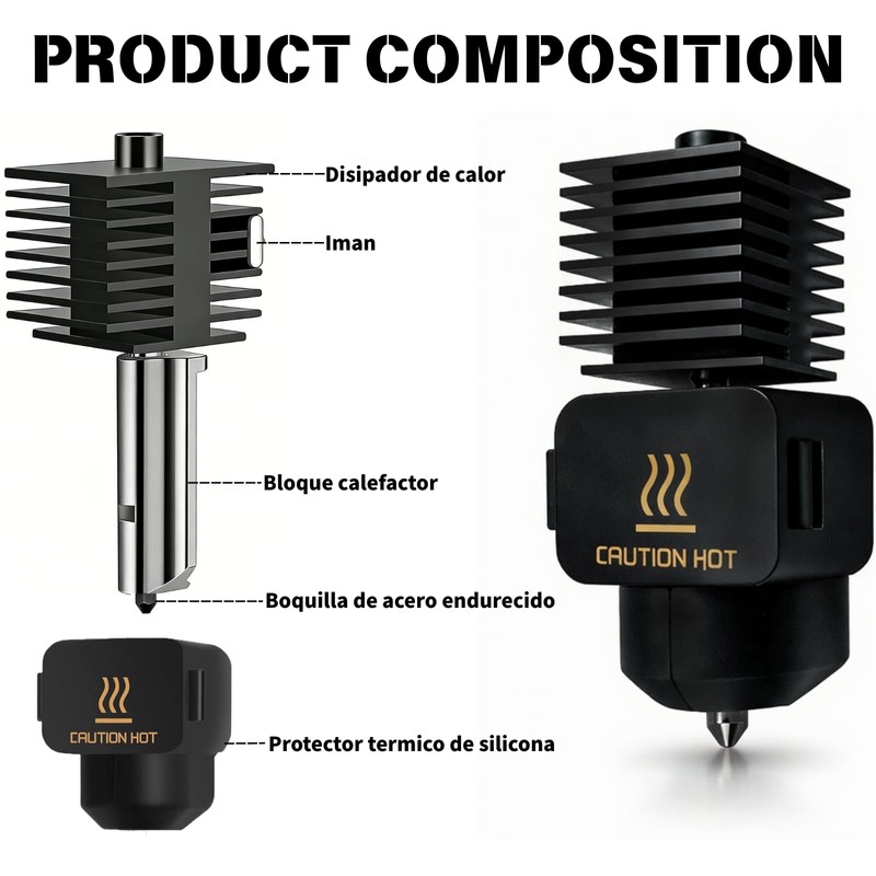 2 Piezas 0.4MM de Hotend de Impresora 3D para A1/A1