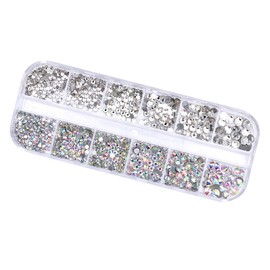 Healeved 2pcs Flatback Rhinestone Gemstones for Crafts Transparent Nail Art Accessories for Jewelry Making for Scrapbooking and Decorative Projects