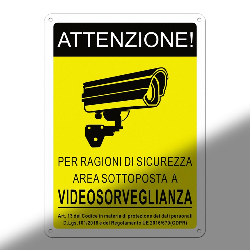TAKULA CCTV Area Sign 10x7 Security Camera Sign Reflective Aluminum