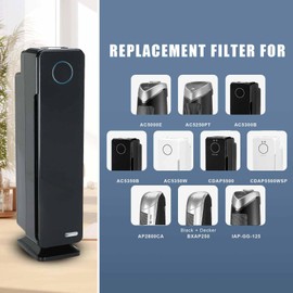 FLT5250PT FLT5000 Filter C Replacement Compatible with Guardian Pet HEPA Filter Purifier AC5000 AC5250PT AC5000E AC5300B AC5350W AC5350B CDAP5500, 2 HEPA and 6 Pre-Filter