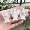 Ladeukoi Natural Gemstone Healing Crystal Prayer Guardian Angel Statue, Carving