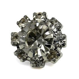 Craftisum Shiny Silver Rhinestone Sewing Shank Buttons 20 Pcs - 12.5mm, 1/2"