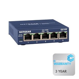 NETGEAR GS105NA 5-Port Gigabit Ethernet 𝐒𝐰𝐢𝐭𝐜𝐡 | Desktop | Cloud Care's 3-Year Warranty SupportPlus Included